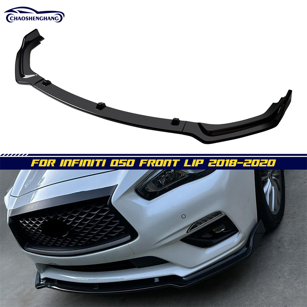 2014-2022 INFINITI Q50 Front Lip 3 PCS PP Painted 2014-2022 INFINITI Q50 Front Lip 3 PCS PP Painted