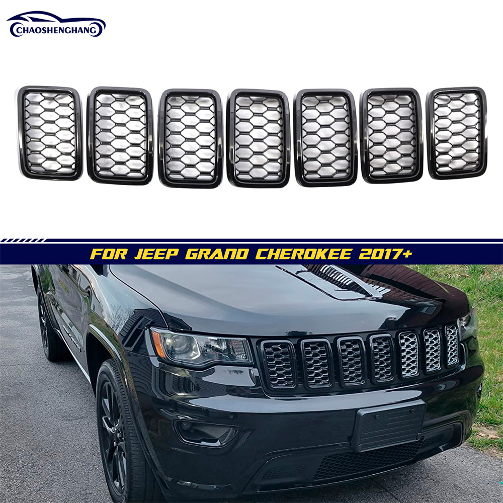 Honeycomb Mesh Front Grill Inserts kits Replace for 2017-2021 Jeep Grand Cherokee
