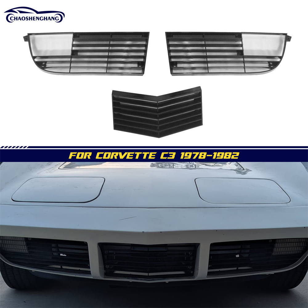 1973-1982 C3 Corvette Front Grill Grille 3 Piece Set Right Left Center 