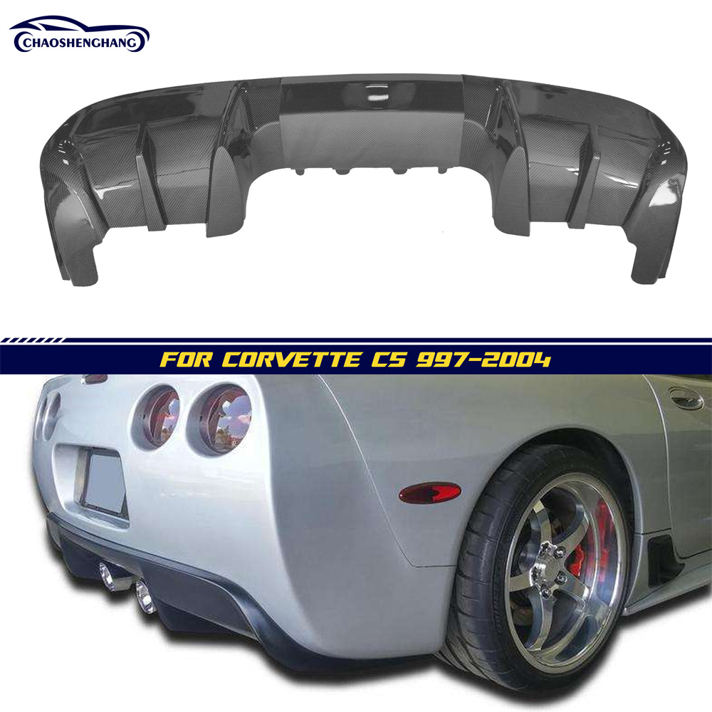 For Corvette C5 1997-04  Direct Add-On Shark Fin Rear Bumper Diffuser
