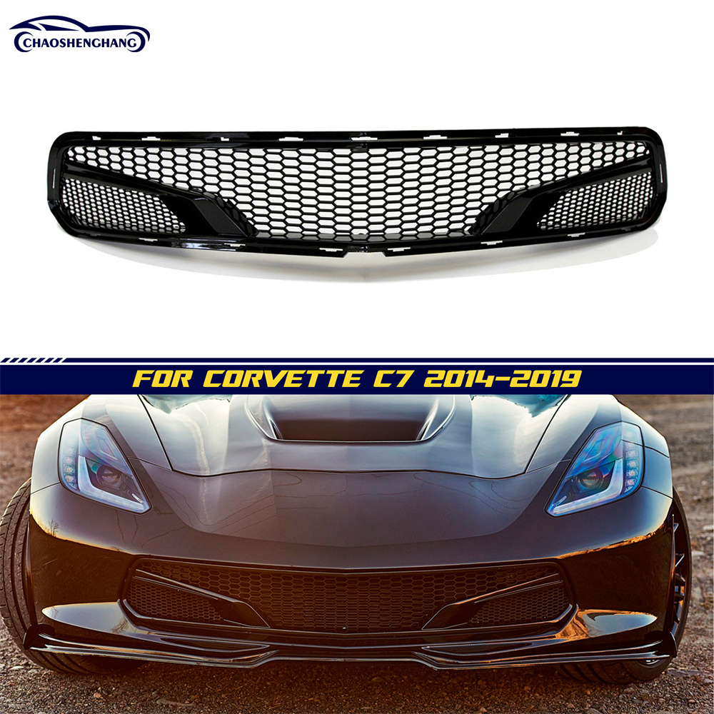 For Corvette C7 All Model 2014-19 GT Style Front Bumper Lower Grille