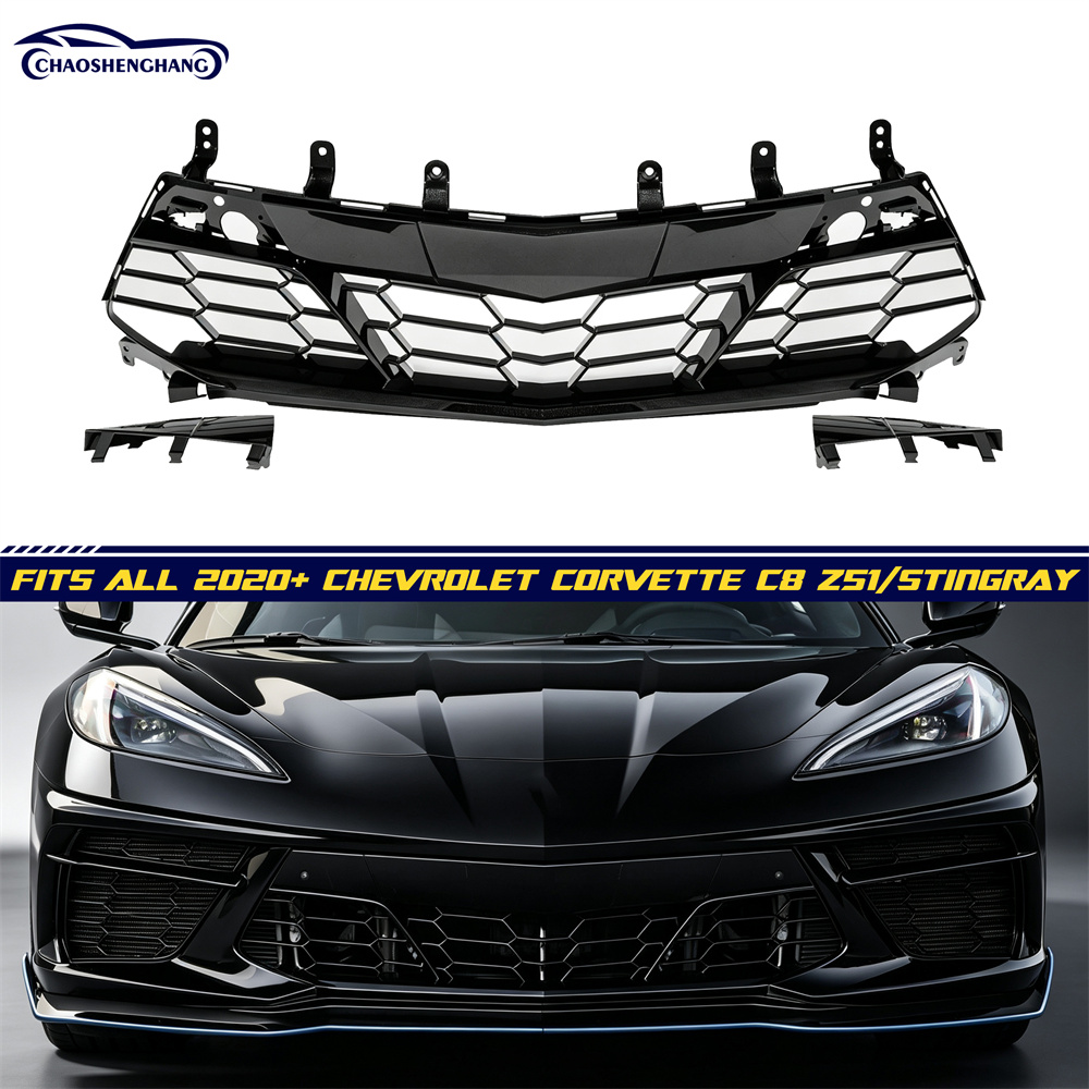 Z06 Style Front Grille For 20-Up Corvette C8 Bumper Fascia Panel Insert Cover