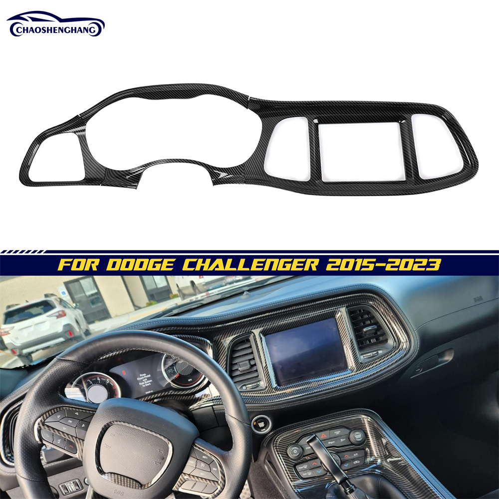 Carbon Fiber Pattern & Leather Texture Interior Trim Kit for 2015-2023 Dodge Challenger – Interior Accessories