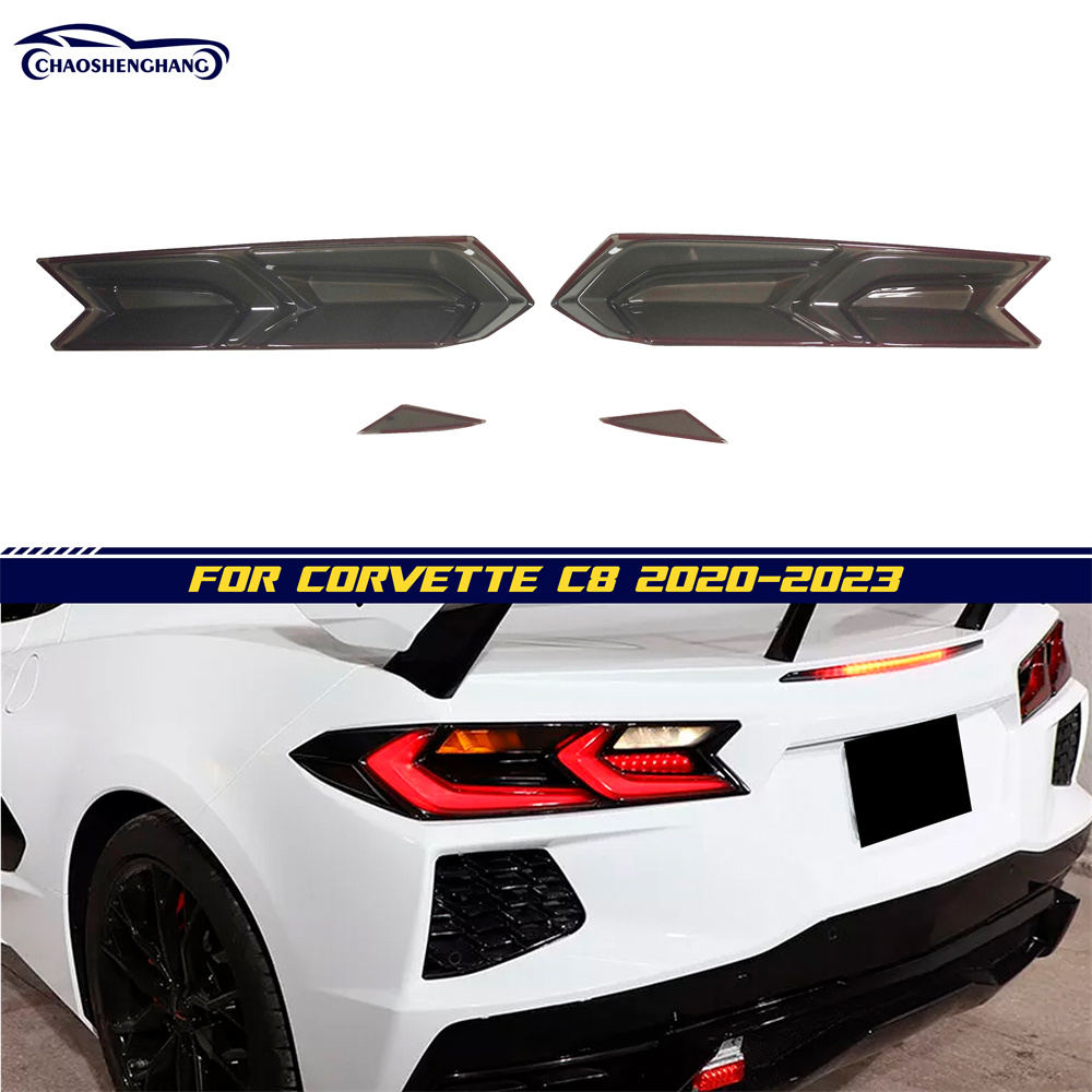 For Corvette C8 Z51 Stingray 2020-26 Exterior Rear Tail Light Smoked Cover Trim For Corvette C8 Z51 Stingray 2020-26 Exterior Rear Tail Light Smoked Cover Trim