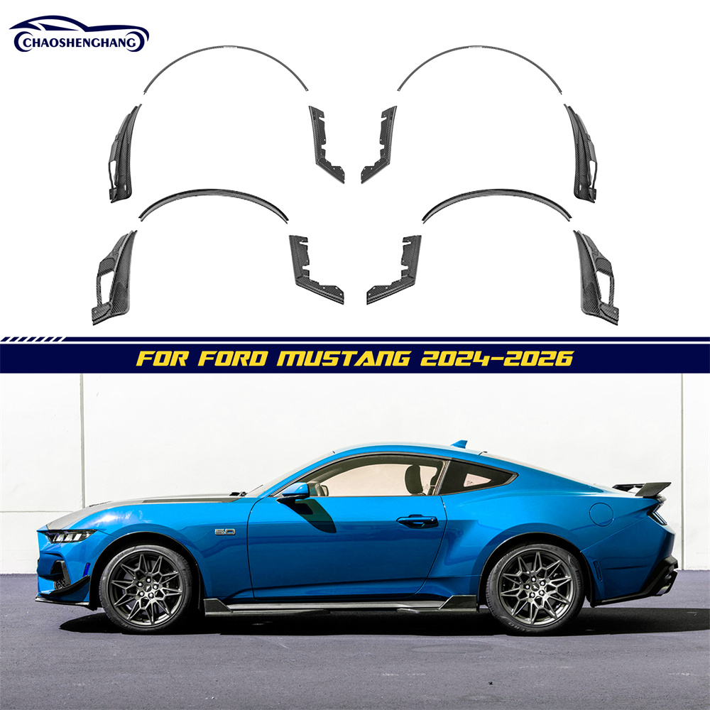 For 24-Up Ford Mustang Rear Quarter Fender Flares w/ Mud Flap