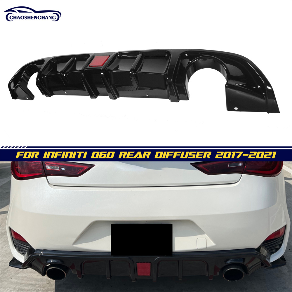 Rear Diffuser With Brake Light For 2017- 2023 Infiniti Q60V Q60S Rear Diffuser With Brake Light For 2017- 2023 Infiniti Q60V Q60S