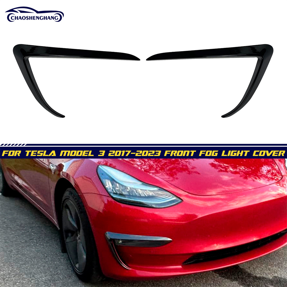 For Tesla Model 3 2017-2023 Front Fog Light Trim Eyebrow Cover Tesla Accessories